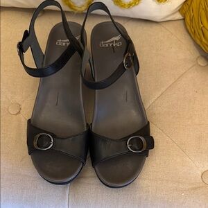 Dansko Black Comfort Sandals with Adjustable Straps